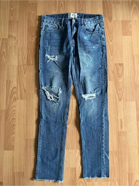 H&M Men's Distressed Denim Jeans in Blue